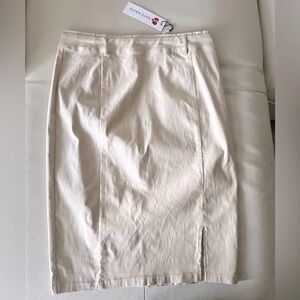 Kate Kasin - Woman’s Beige Pencil Midi Skirt
